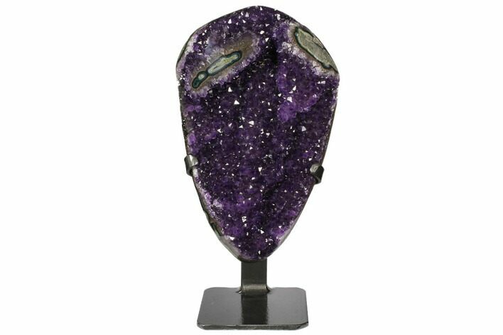 Amethyst Geode Section With Metal Stand - Uruguay #122027